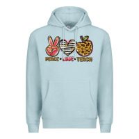 Blue Mist peace love teach Premium Hoodie - NancyCooperArtShop
