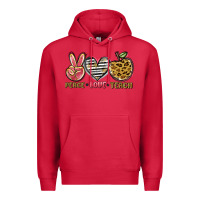 Cardinal peace love teach Premium Hoodie - NancyCooperArtShop