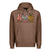 Chestnut peace love teach Premium Hoodie - NancyCooperArtShop