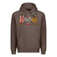 Coffee peace love teach Premium Hoodie - NancyCooperArtShop