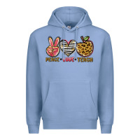 Colony Blue peace love teach Premium Hoodie - NancyCooperArtShop