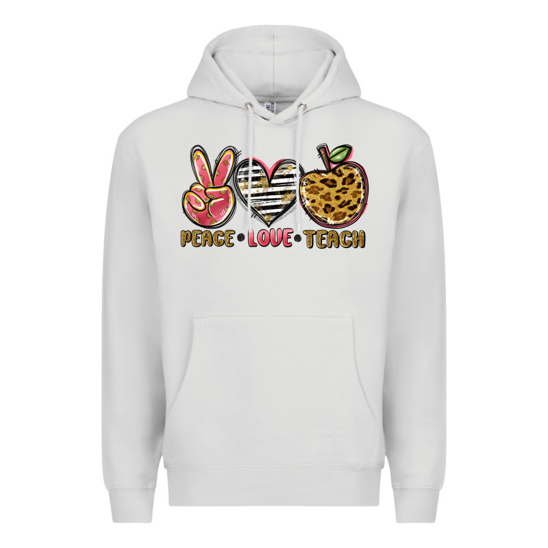 Peace Love Teach Premium Hoodie by NancyCooperArtShop | Teevron