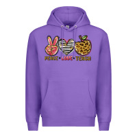 Purple peace love teach Premium Hoodie - NancyCooperArtShop