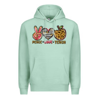 Seafoam peace love teach Premium Hoodie - NancyCooperArtShop