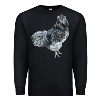 Black Ameraucana Rooster Premium Sweatshirt - LillyAllenDesigns