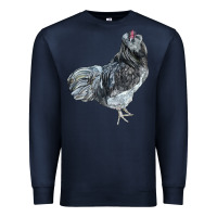 Navy Ameraucana Rooster Premium Sweatshirt - LillyAllenDesigns