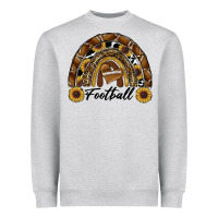 Heather Grey football rainbow Heavyweight Sweatshirt - RanaPortraitStore