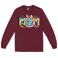 Burgundy Easter Day mom Long Sleeve Tee - Neo Western