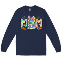 Navy Easter Day mom Long Sleeve Tee - Neo Western
