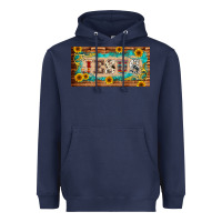 Navy jesus western patterns license plate template Heavyweight Hoodie - BarkalooDesign