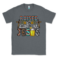 Charcoal Heather raised on sweet and tea jesus Classic Tee - CowhideDigitalArt
