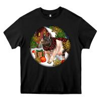 Black hampshire sow pig christmas Heavy Core Tee - LillyAllenDesigns