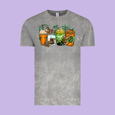 Sloth Coffee Cups Vintage Tee Designed By Zillion Design Studio