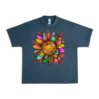 Midnight Navy strawberry sunflower Urban Heavy Tee - texasbilliewilder