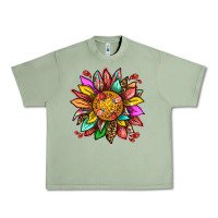 Oil Green strawberry sunflower Urban Heavy Tee - texasbilliewilder