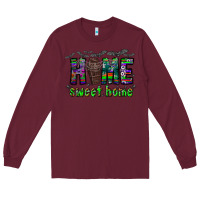 Burgundy home sweet home Long Sleeve Tee - CowhideDigitalArt