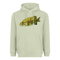 Matcha Smallmouth Bass Fish Illustrations Heavyweight Hoodie - LillyAllenDesigns