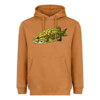 Meerkat Smallmouth Bass Fish Illustrations Heavyweight Hoodie - LillyAllenDesigns