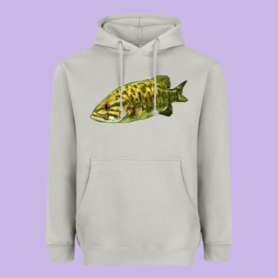 Smallmouth Bass Fish Illustrations Heavyweight Hoodie Designed By Lillyallendesigns