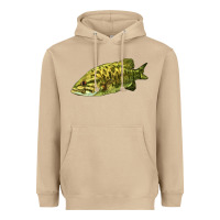 Mushroom Smallmouth Bass Fish Illustrations Heavyweight Hoodie - LillyAllenDesigns