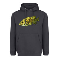 Smoke Smallmouth Bass Fish Illustrations Heavyweight Hoodie - LillyAllenDesigns