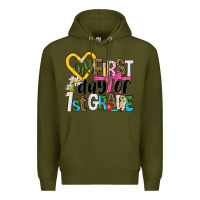 Army Green my first day of 1st grade Premium Hoodie - NancyCooperArtShop