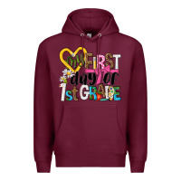 Burgundy my first day of 1st grade Premium Hoodie - NancyCooperArtShop