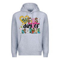 Heather Grey my first day of 1st grade Premium Hoodie - NancyCooperArtShop