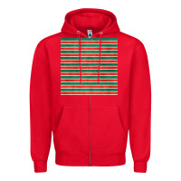 Red christmas stripes seamless pattern Zipper Hoodie - BundleAndBundleShop