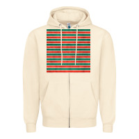 Sandshell christmas stripes seamless pattern Zipper Hoodie - BundleAndBundleShop