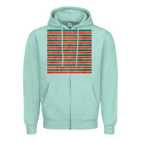 Seafoam christmas stripes seamless pattern Zipper Hoodie - BundleAndBundleShop