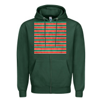 Sports Green christmas stripes seamless pattern Zipper Hoodie - BundleAndBundleShop