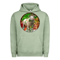 Pigment Oil Green christmas dorset sheep Urban Hoodie - LillyAllenDesigns