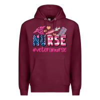 Burgundy veteran nurse Premium Hoodie - AdoDesignShop