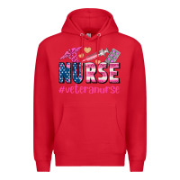 Red veteran nurse Premium Hoodie - AdoDesignShop