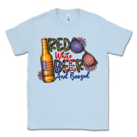 Dusty Blue red white beer and boozed Classic Tee - CowhideDigitalArt