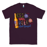 Plum red white beer and boozed Classic Tee - CowhideDigitalArt