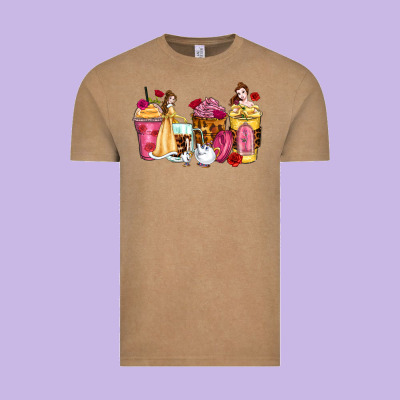 Princess Cartoon Coffee Cups Vintage Tee Designed By Zillion Design Studio