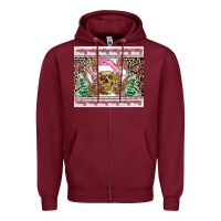 Burgundy pink skeleton  christmas Zipper Hoodie - AdoDesignShop