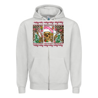 Dove Grey pink skeleton  christmas Zipper Hoodie - AdoDesignShop