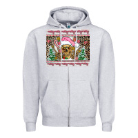 Heather Grey pink skeleton  christmas Zipper Hoodie - AdoDesignShop