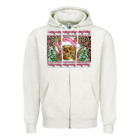Oatmeal Heather pink skeleton  christmas Zipper Hoodie - AdoDesignShop