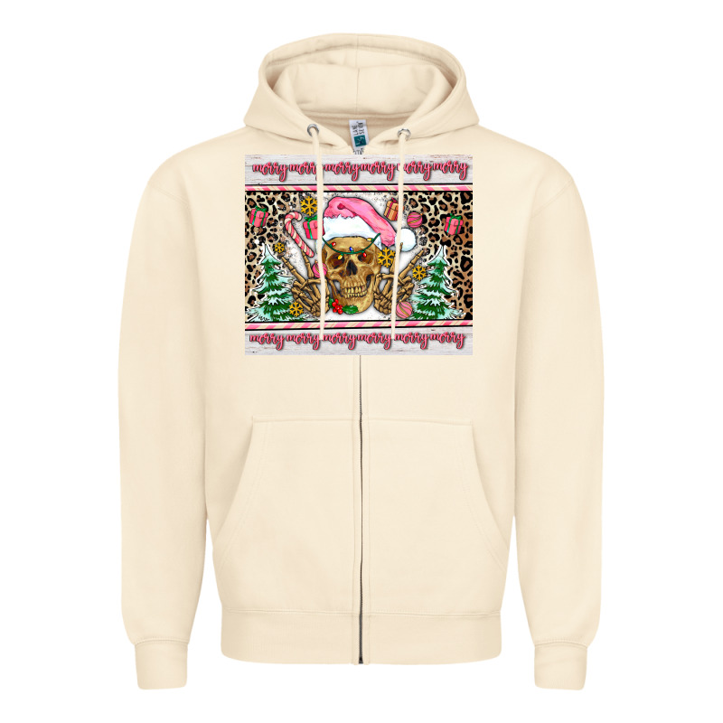Pink Skeleton  Christmas Zipper Hoodie by AdoDesignShop | Teevron