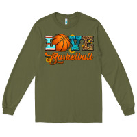 Army Green love basketball Long Sleeve Tee - HRA Design Shop