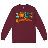 Burgundy love basketball Long Sleeve Tee - HRA Design Shop
