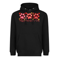 Black happy valentines day paws Heavyweight Hoodie - NancyCooperArtShop