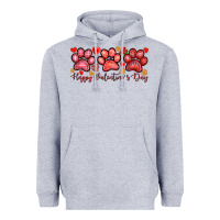Heather Grey happy valentines day paws Heavyweight Hoodie - NancyCooperArtShop
