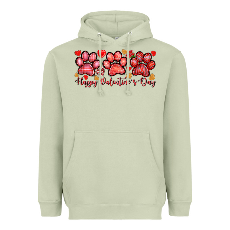 Happy Valentines Day Paws Heavyweight Hoodie by NancyCooperArtShop | Teevron