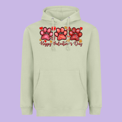 Happy Valentines Day Paws Heavyweight Hoodie Designed By Nancycooperartshop