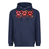 Navy happy valentines day paws Heavyweight Hoodie - NancyCooperArtShop